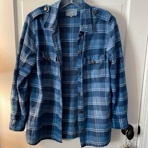 Gorgeous CLASSIC current/Elliot denim, blue plaid shirt M 💋
